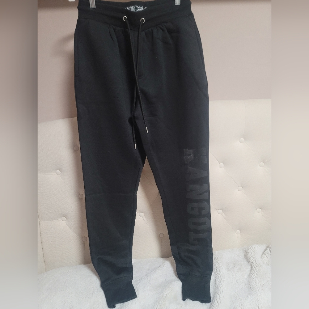 NWT Kangol Men's Sz M Skinny Tapered Sweatpant Black